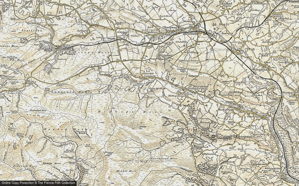 Old Map of Upper Midhope, 1903 in 1903