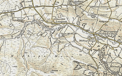 Old map of Barnside Moor in 1903