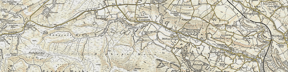 Old map of Barnside Moor in 1903