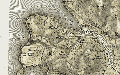 Old map of Upper Milovaig in 1909-1911