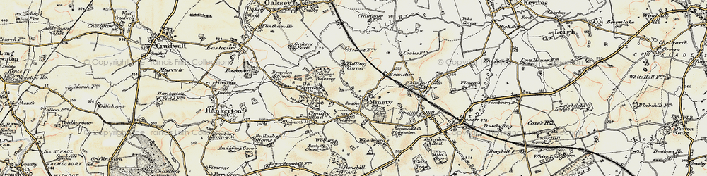 Old map of Upper Minety in 1898-1899