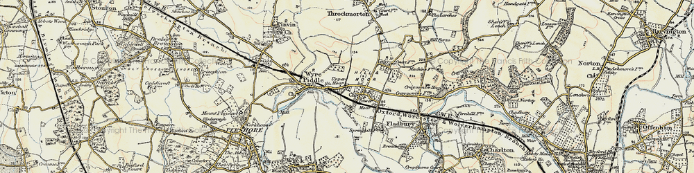 Old map of Lench Ditch in 1899-1901