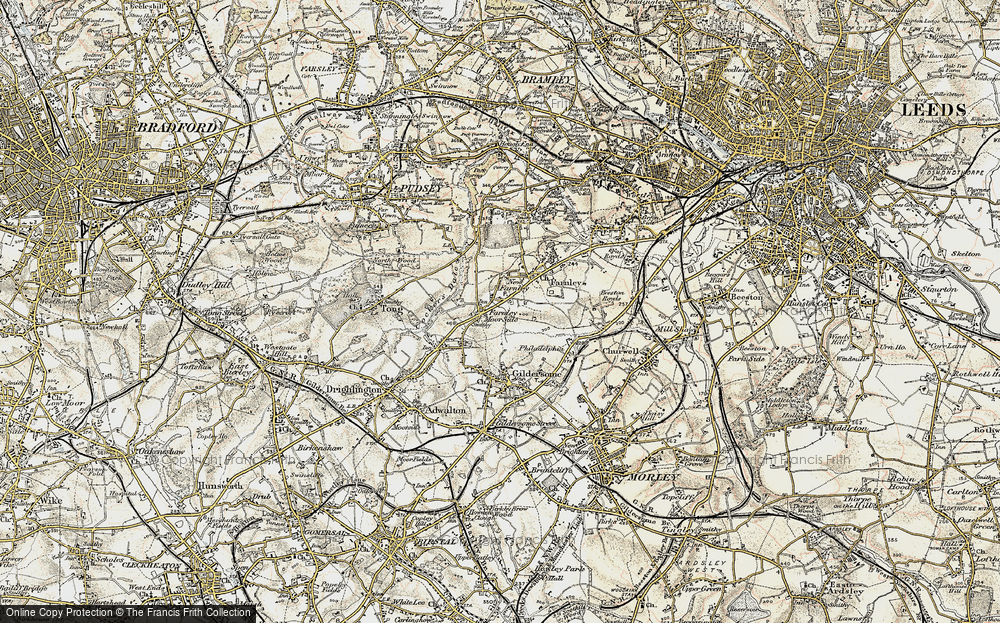 Old Map of Upper Moor Side, 1903 in 1903