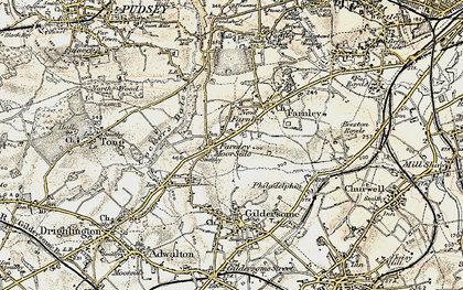 Old map of Upper Moor Side in 1903