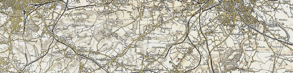 Old map of Upper Moor Side in 1903