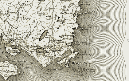 Old map of Brei-hevda in 1912