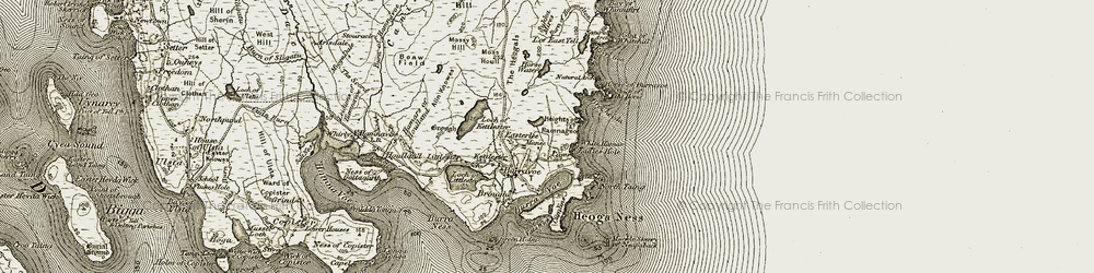 Old map of Brei-hevda in 1912