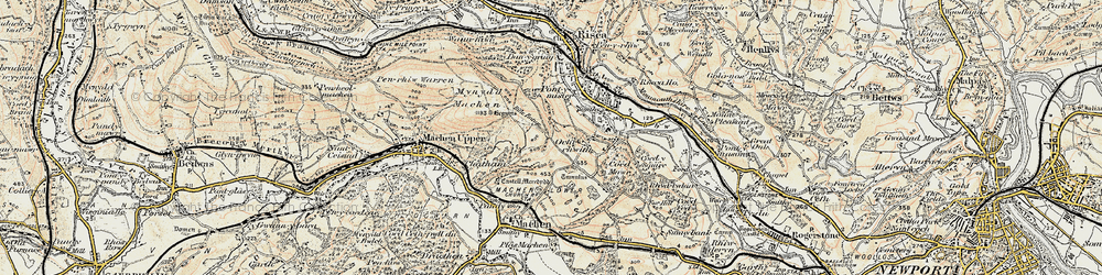 Old map of Upper Ochrwyth in 1899-1900