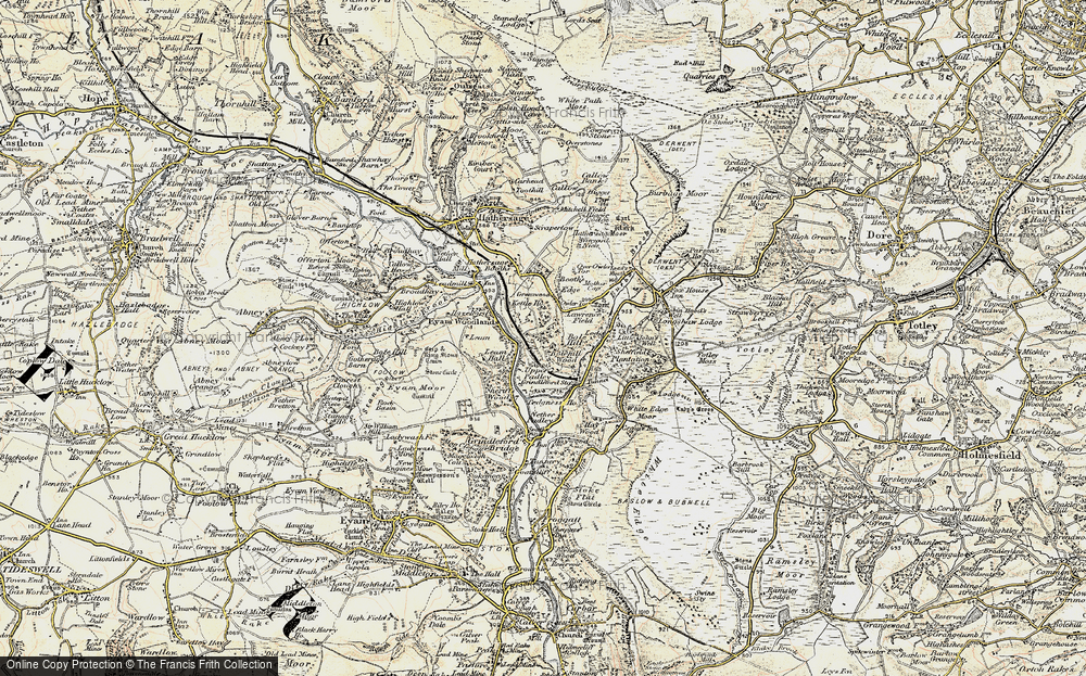 Old Map of Upper Padley, 1902-1903 in 1902-1903