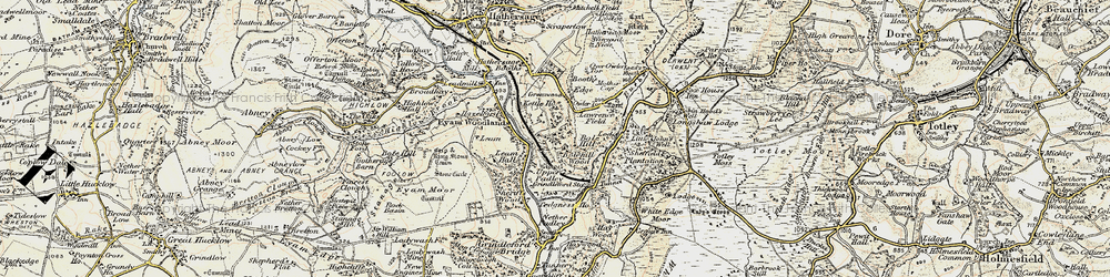 Old map of Upper Padley in 1902-1903