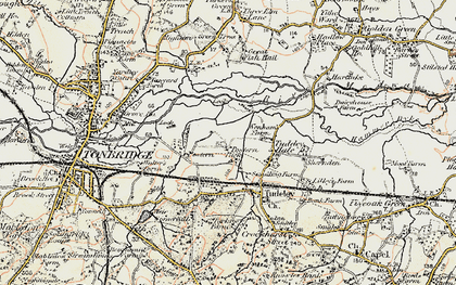 Old map of Upper Postern in 1897-1898