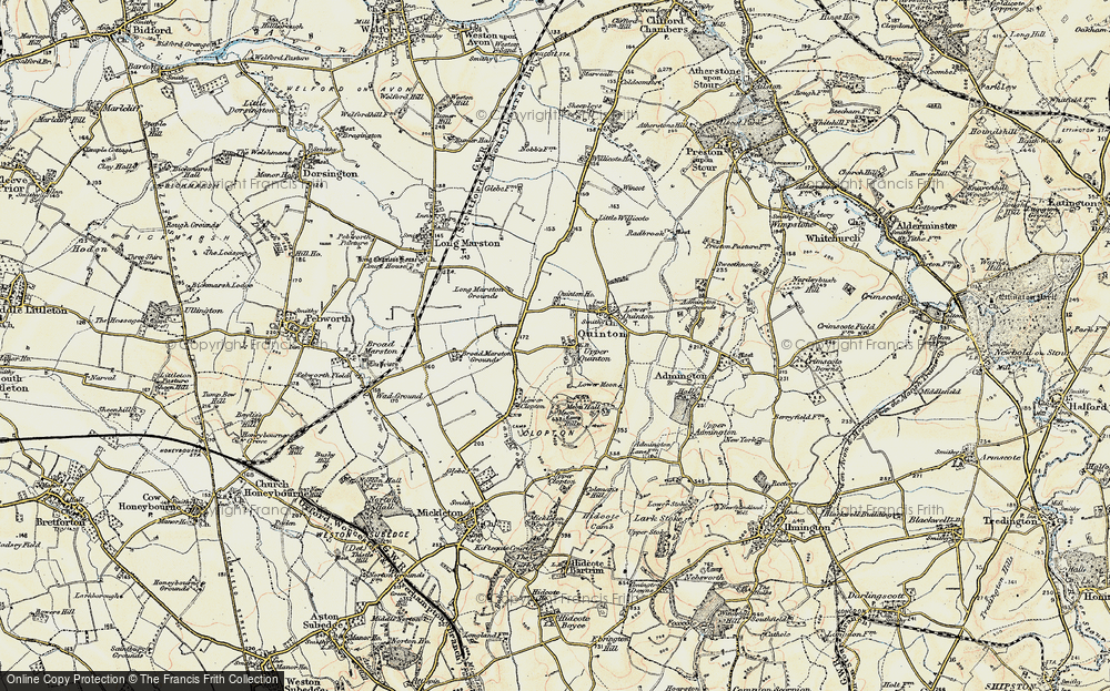 Old Map of Upper Quinton, 1899-1901 in 1899-1901