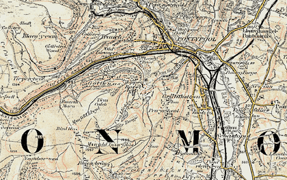 Old map of Upper Race in 1899-1900