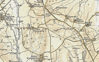 Old map of Wyck Beacon in 1898-1899
