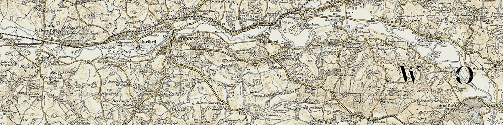 Old map of Upper Rochford in 1901-1902