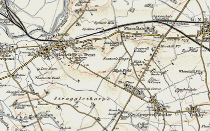 Old map of Upper Saxondale in 1902-1903