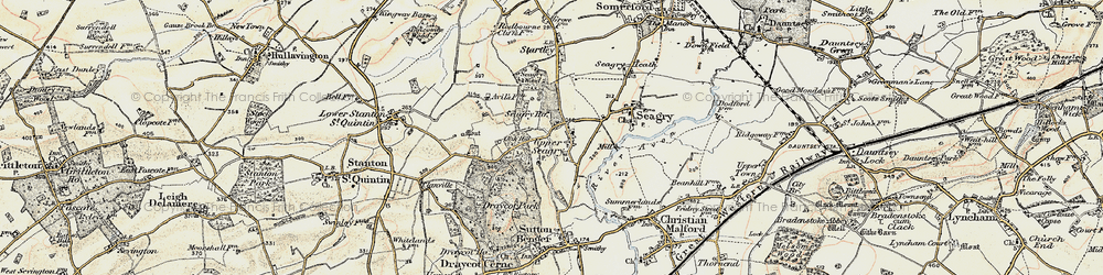 Old map of Upper Seagry in 1898-1899