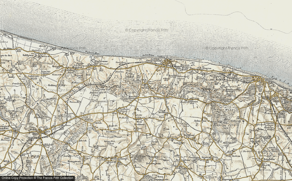 Old Map of Upper Sheringham, 1901-1902 in 1901-1902