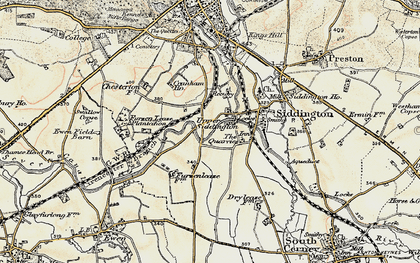Old map of Upper Siddington in 1898-1899