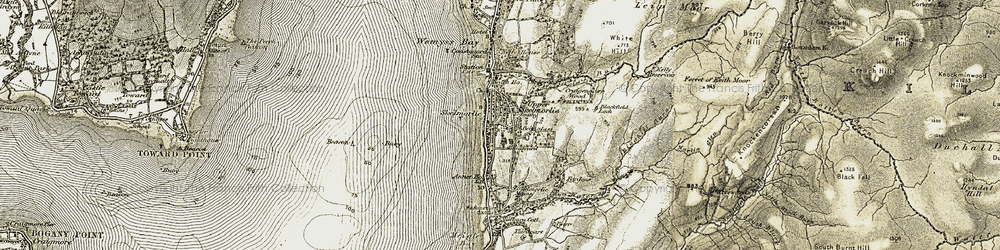 Old map of White Hill in 1905-1906