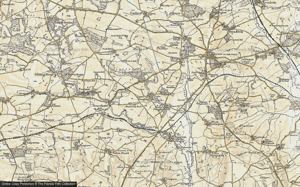 Old Map of Upper Slaughter, 1898-1899 in 1898-1899