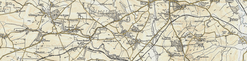 Old map of Upper Slaughter in 1898-1899