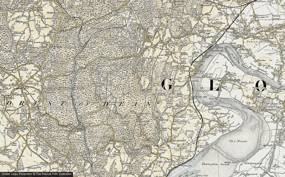 Old Map of Historic Map covering Blakeney Walk in 1899-1900