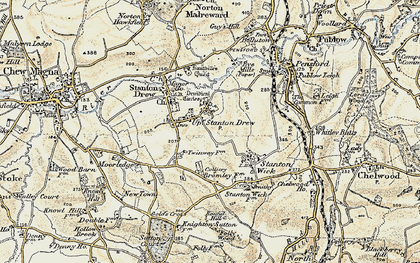 Old map of Upper Stanton Drew in 1899
