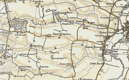 Old map of Upper Staploe in 1898-1901