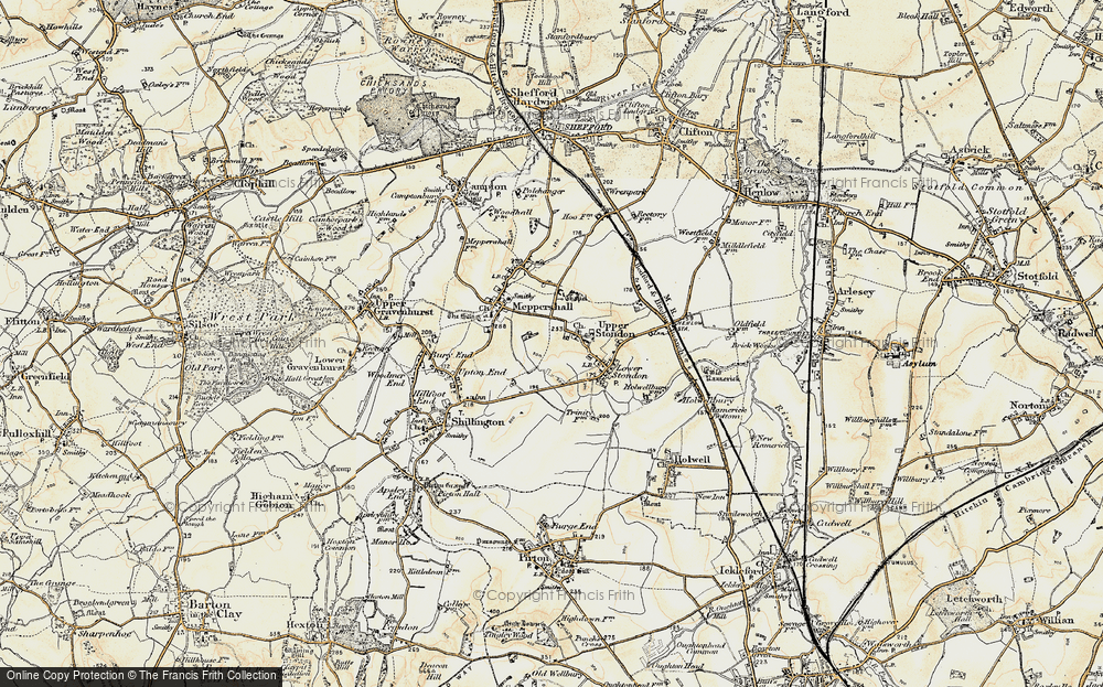 Old Map of Upper Stondon, 1898-1901 in 1898-1901