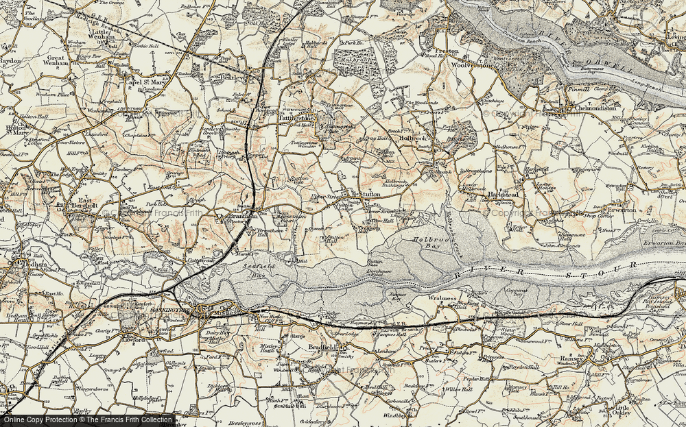 Old Map of Historic Map covering Stutton Mill in 1898-1901