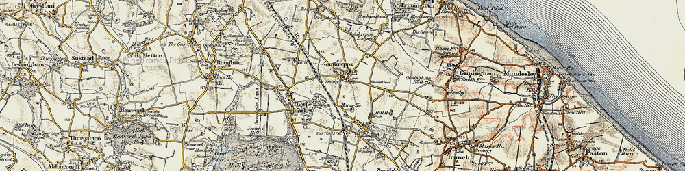 Old map of Upper Street in 1901-1902