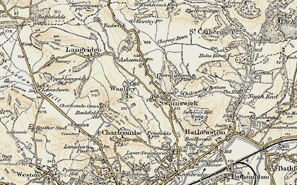 Old map of Charmy Down in 1899