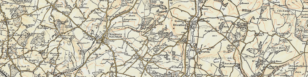 Old map of Upper Swanmore in 1897-1900