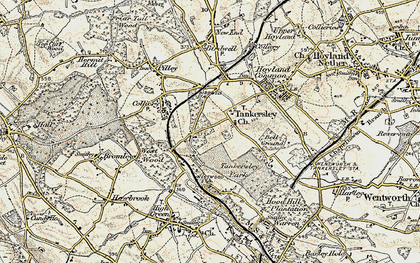 Old map of Tankersley in 1903
