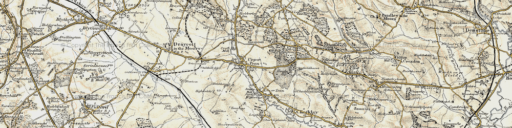 Old map of Upper Tean in 1902