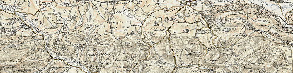 Old map of Upper Treverward in 1901-1903