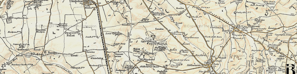 Old map of Upper Upham in 1897-1899