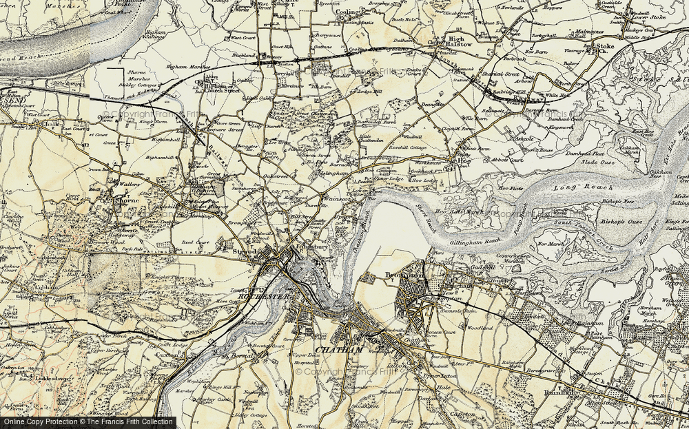 Old Map of Upper Upnor, 1897-1898 in 1897-1898