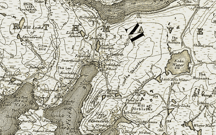 Old map of Upper Urafirth in 1912