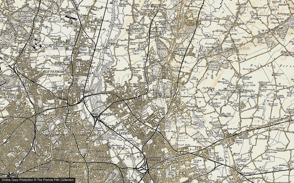 Old Map of Historic Map covering Whipps Cross Hospl in 1897-1898