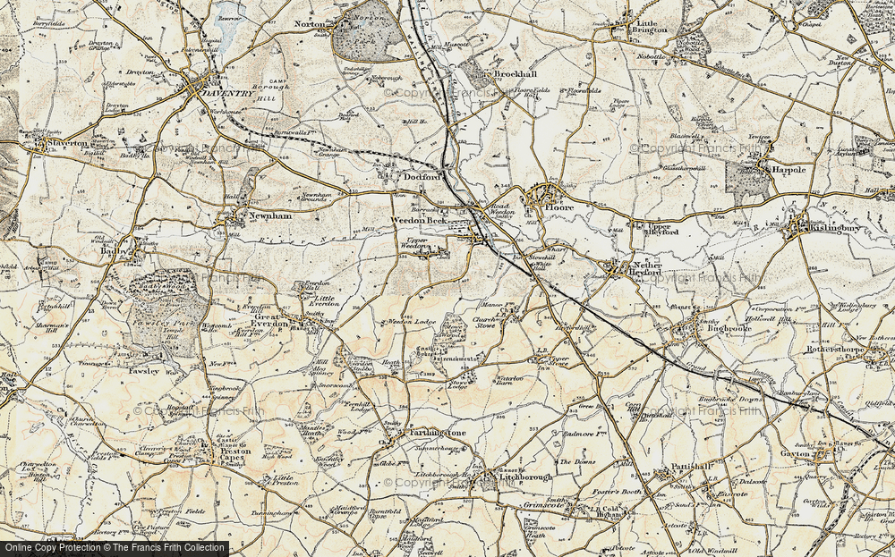 Old Map of Upper Weedon, 1898-1901 in 1898-1901