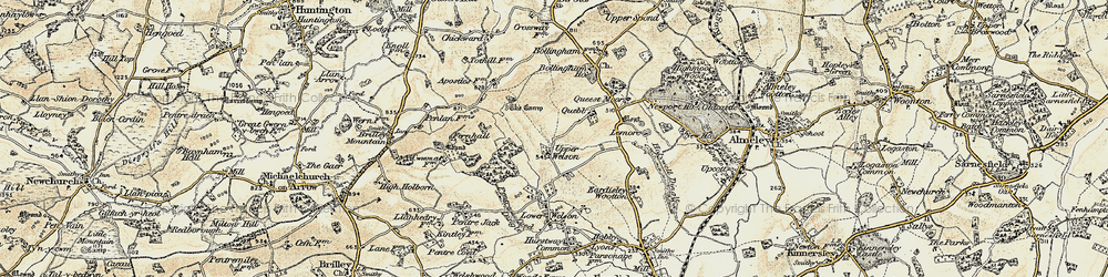 Old map of Bollingham Ho in 1900-1901