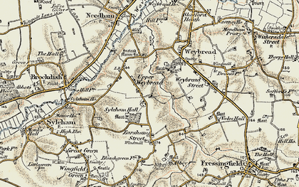 Old map of Upper Weybread in 1901-1902