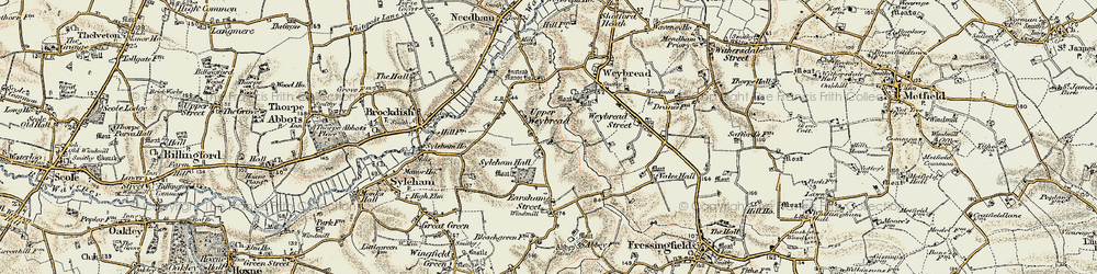 Old map of Upper Weybread in 1901-1902