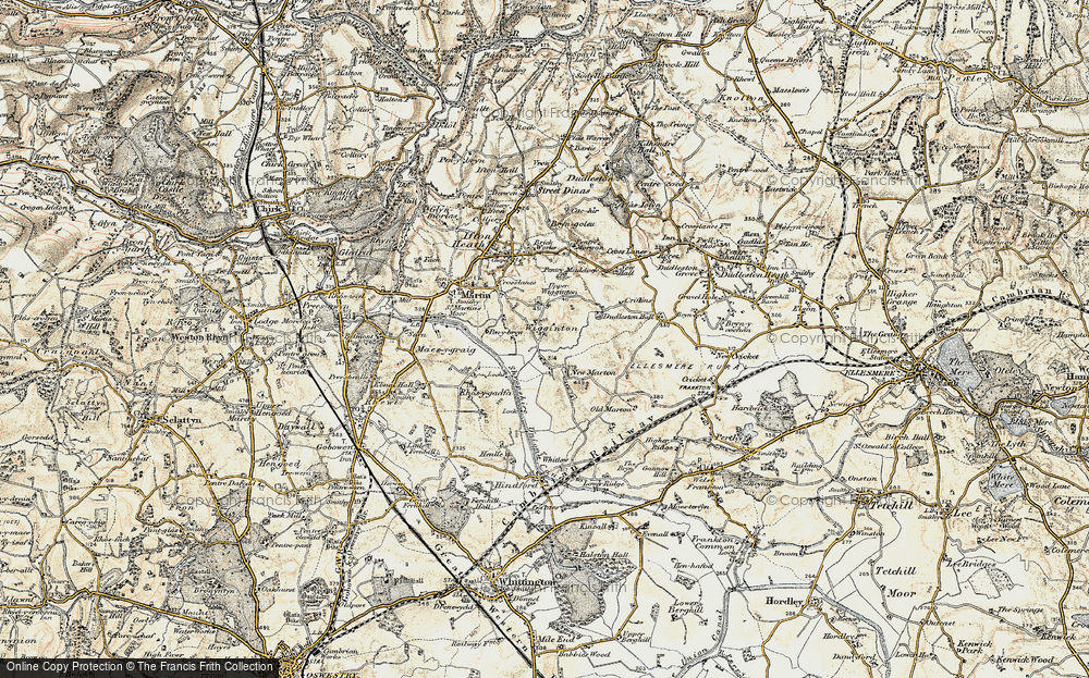 Old Map of Historic Map covering Criftins in 1902