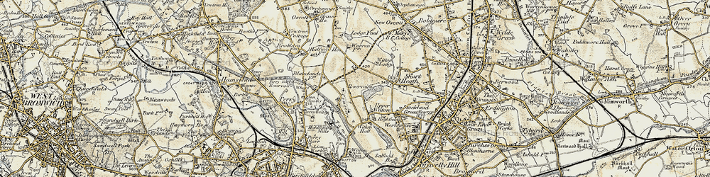 Old map of Witton Lakes in 1902