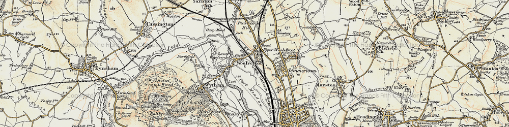 Old map of Upper Wolvercote in 1898-1899