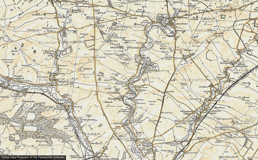 Old Map of Upper Woodford, 1897-1899 in 1897-1899