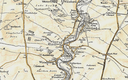 Old map of Upper Woodford in 1897-1899